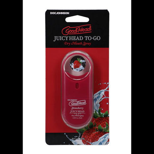 Doc Johnson Juicy Head Spray para la sequedad bucal para llevar, fresa, 0.3 fl oz
