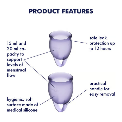 Satisfyer Feel Confident Menstrual Cups Lilac