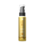 Gold bottle with black cap on a white background