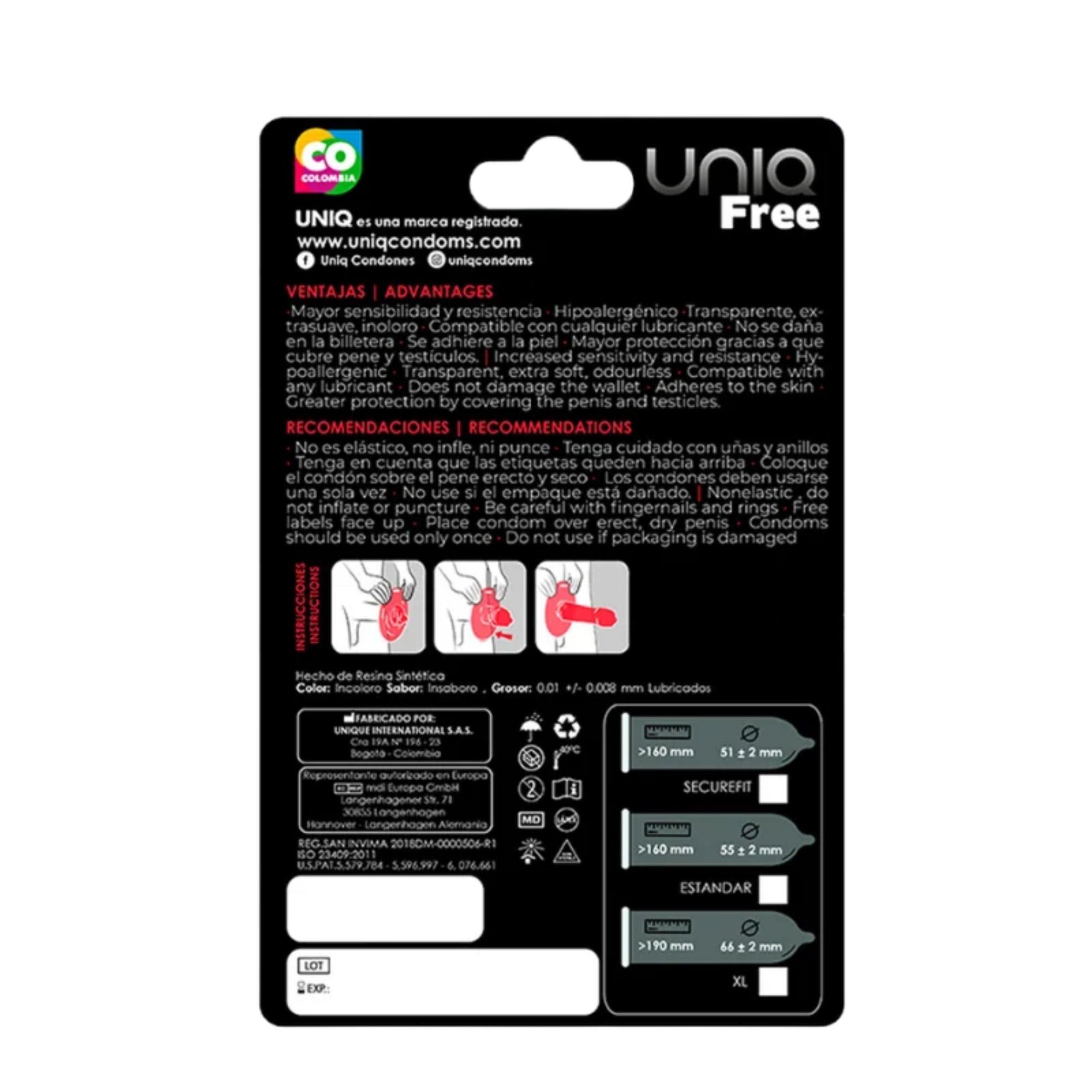 Preservativos Uniq Gratis Pack 3 Imagen secundaria del producto