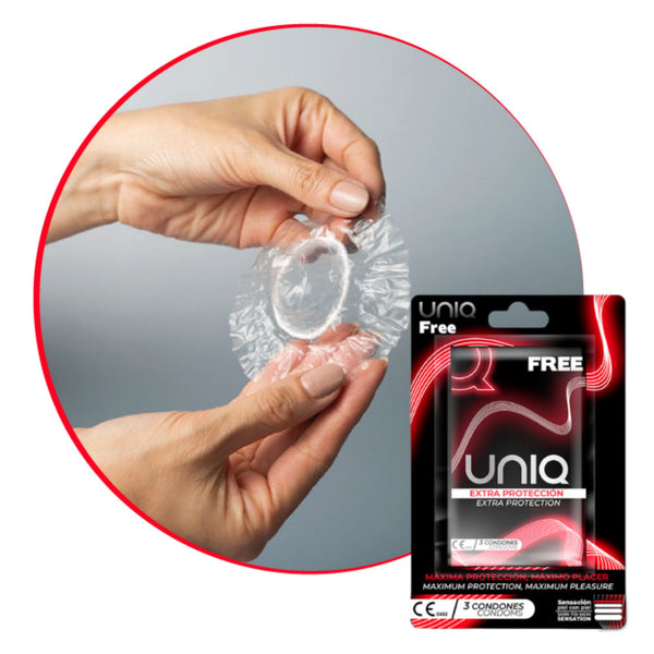 Condones Uniq Free Paquete de 3