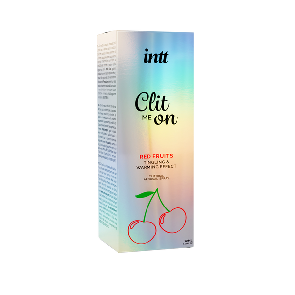 Product packaging with 'intt' branding and cherry illustration on a white background