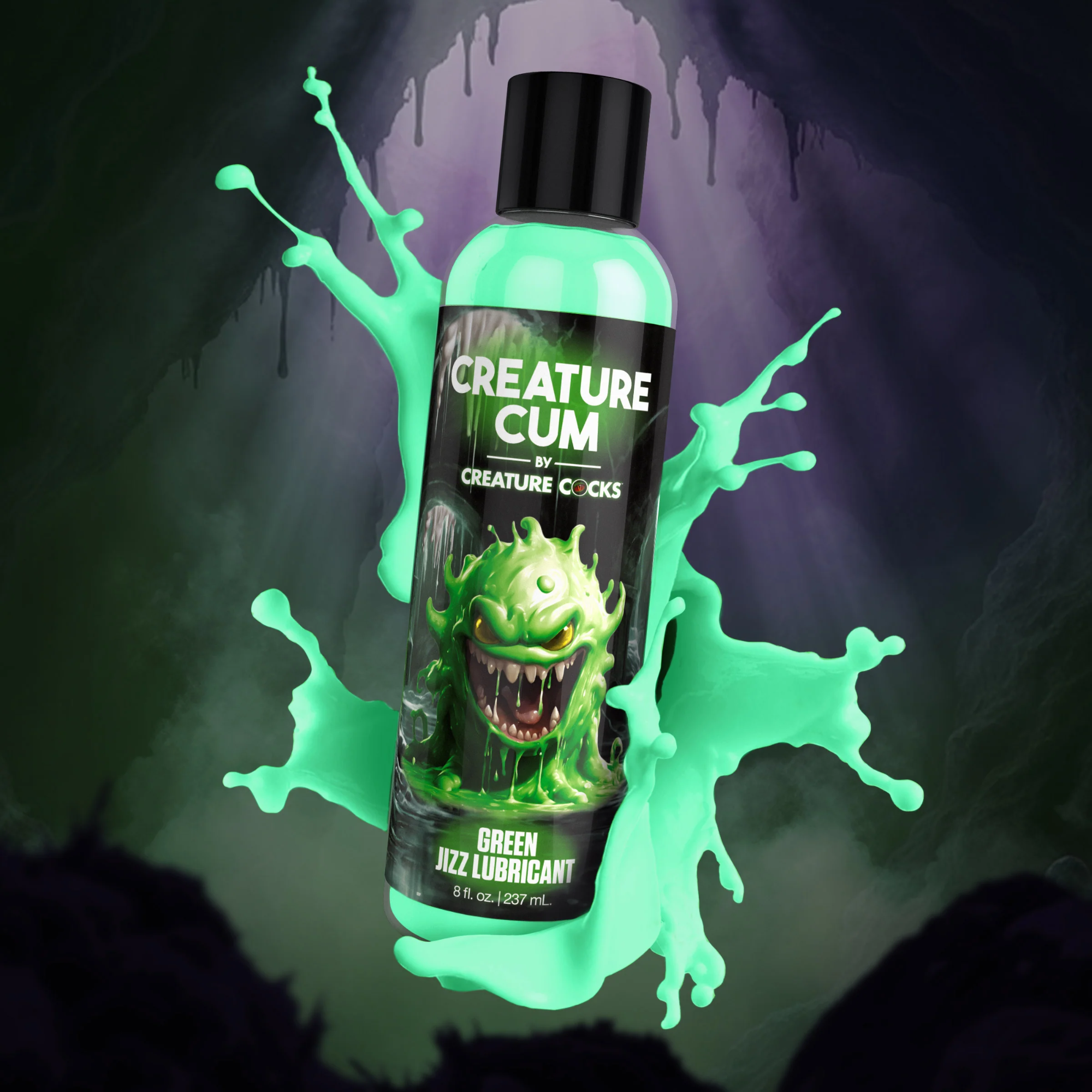 Lubricante de eyaculación verde a base de agua Creature Cum 237 ml Imagen secundaria del producto