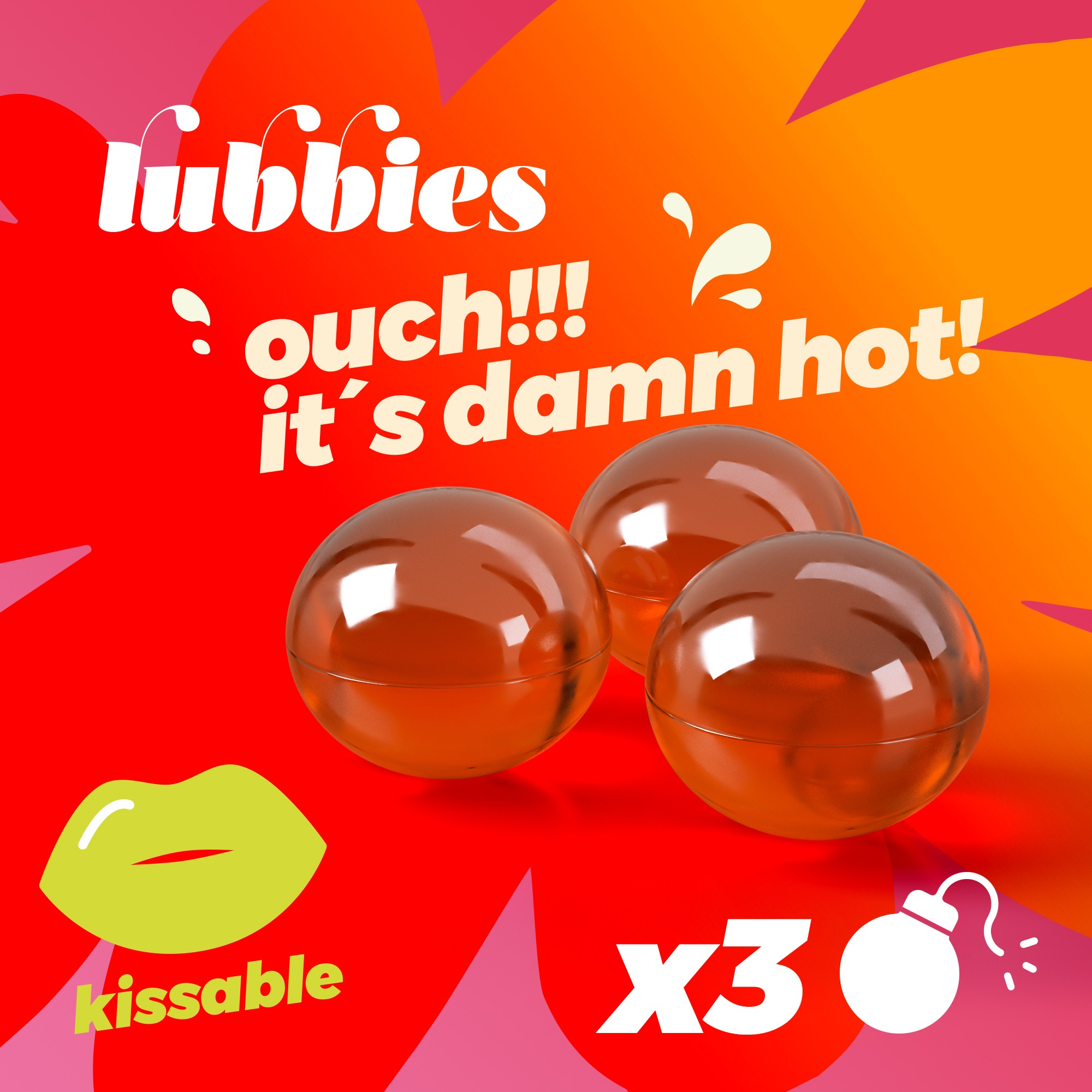 Crushious Lubbies Kissable Hot Oil Balls Imagen secundaria del producto
