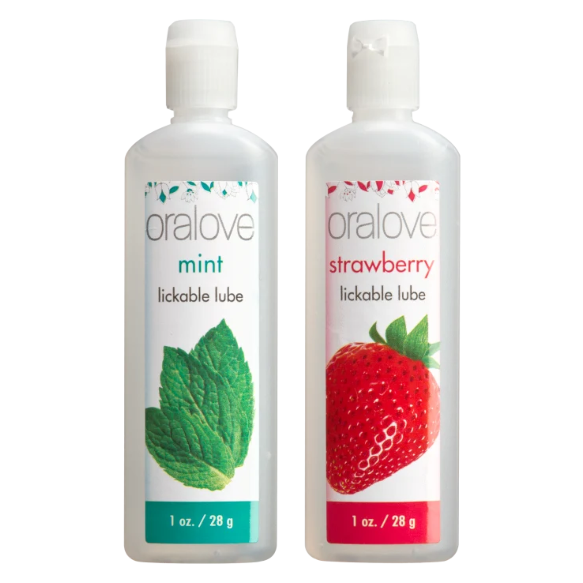 Doc Johnson Oralove Delicious Duo comestible Fresa y Menta Imagen secundaria del producto