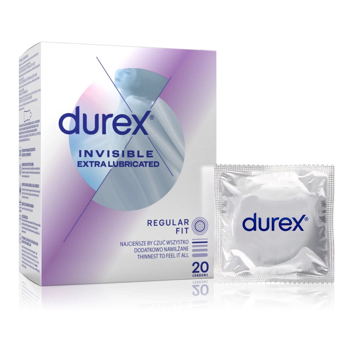 Durex Invisible Extra Lubricated Box 20 | WorldCondoms Imagen principal del producto