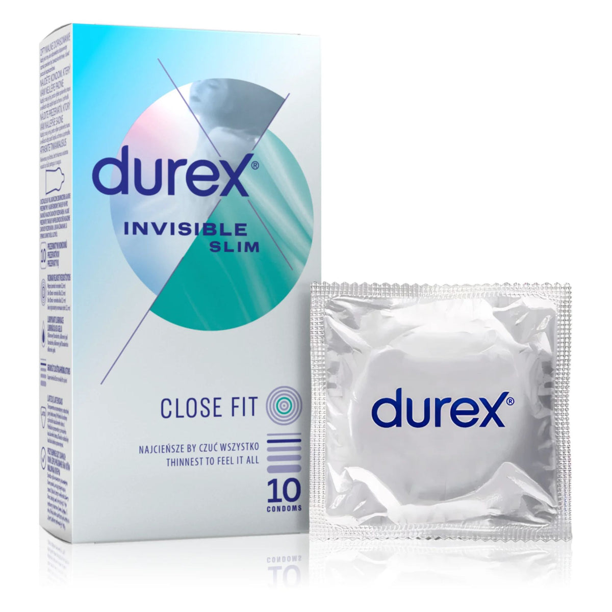 Durex Invisible SLIM Box 10 | WorldCondoms Imagen principal del producto