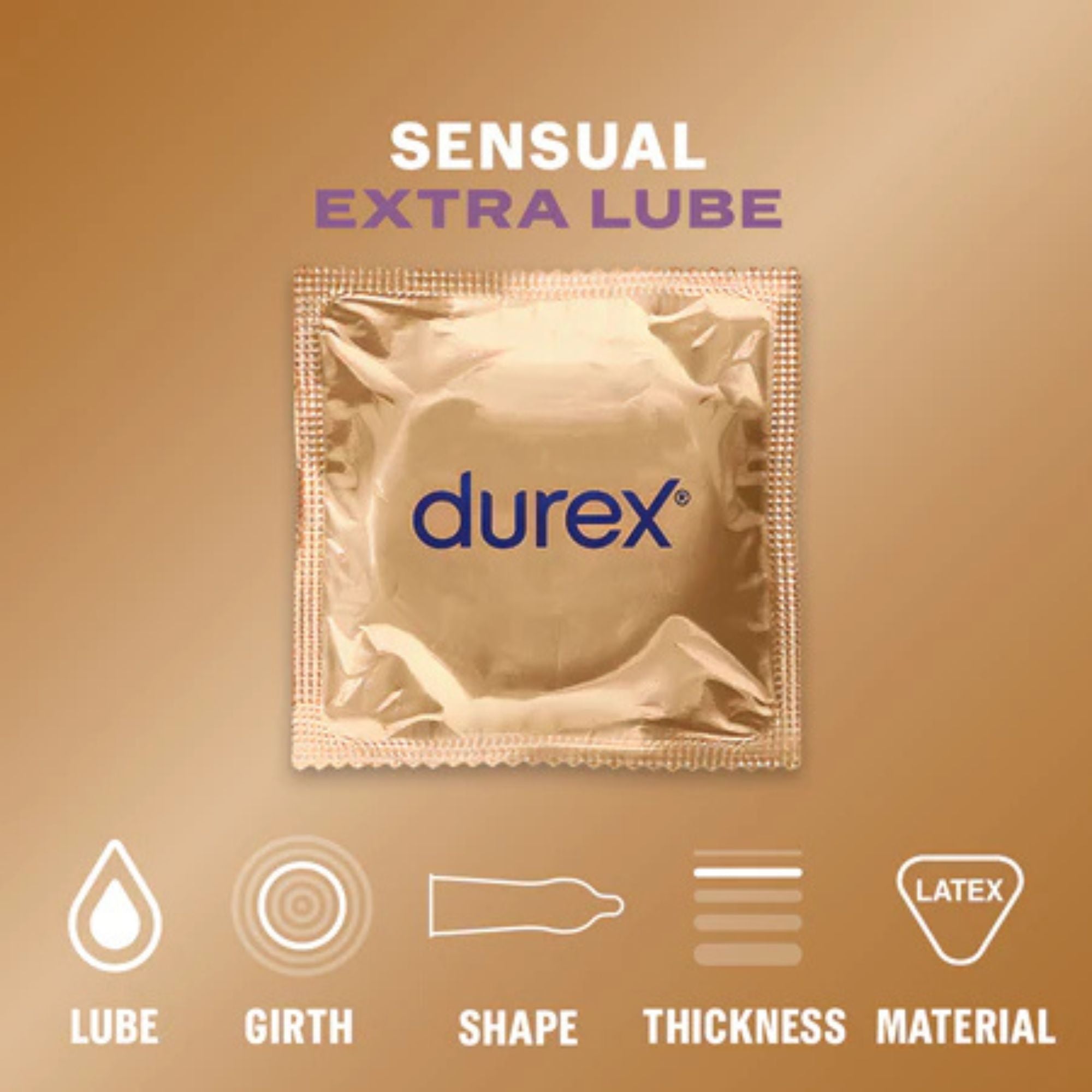 Durex Sensual EXTRA LUBE Paquete de 20 Imagen secundaria del producto