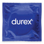An image of an individually wrapped Durex Basic condom in a white background.