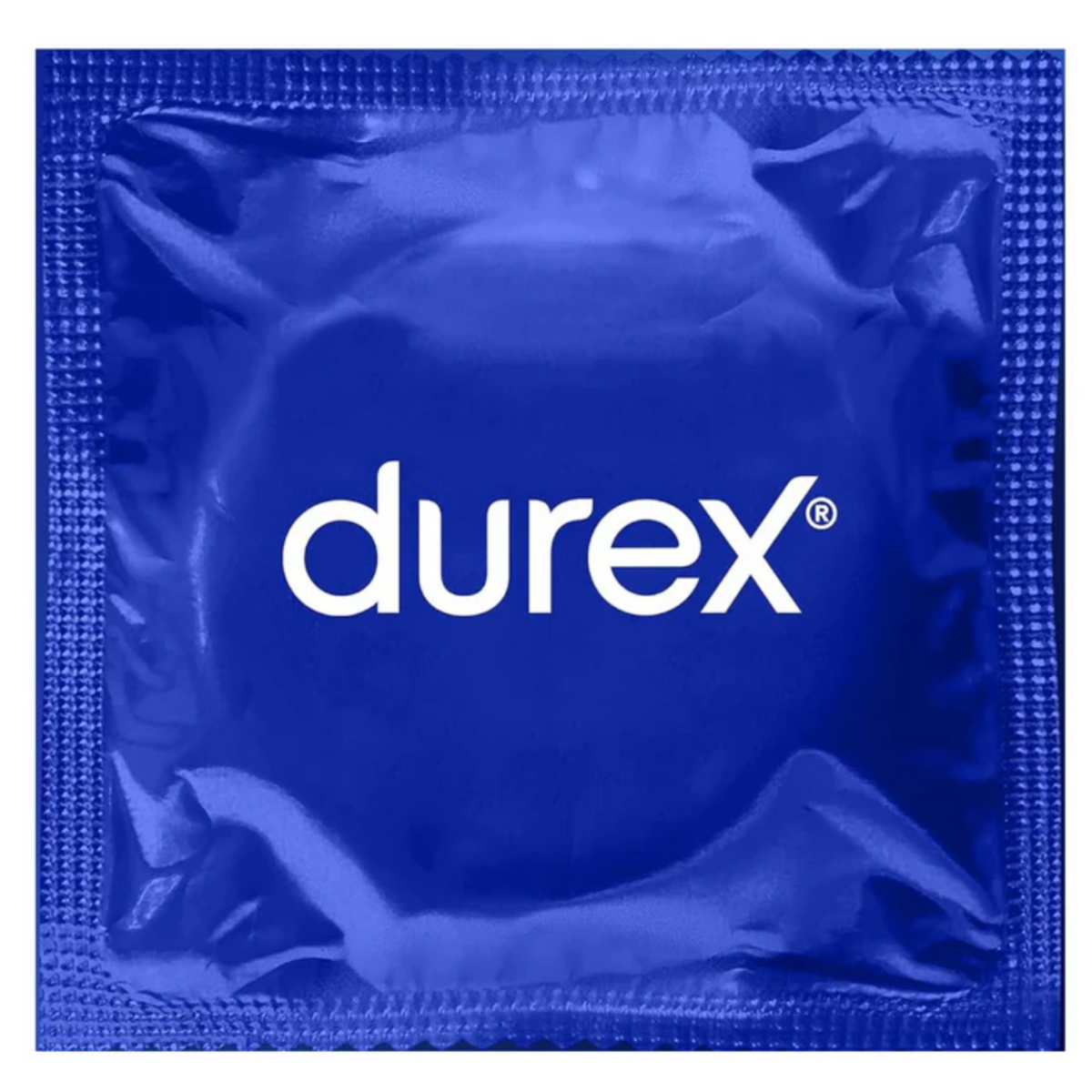 An image of individual dark blue Durex XL condom wrapper. Imagen principal del producto