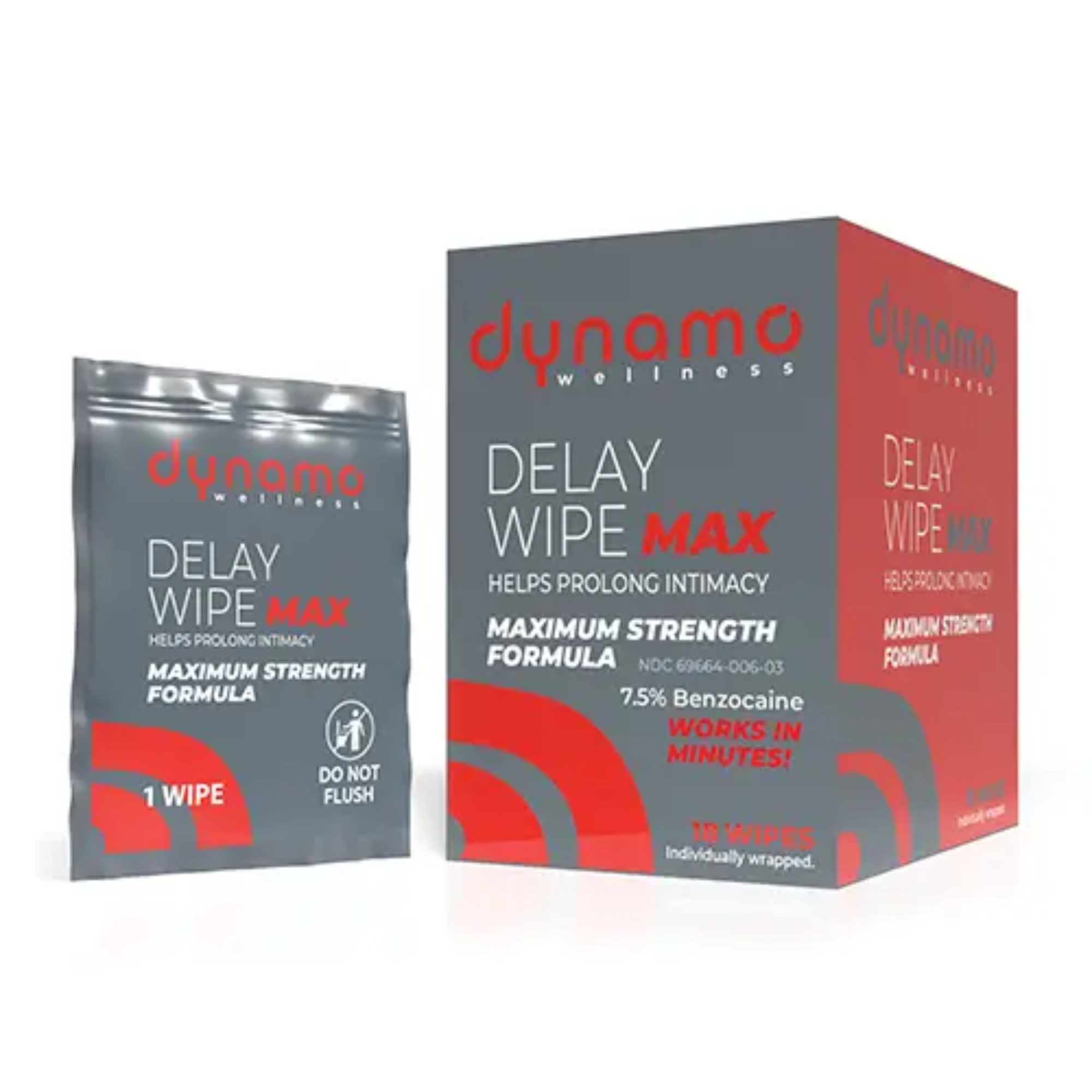 Toallitas retardantes de máxima potencia Dynamo Wellness 7.5% Imagen secundaria del producto