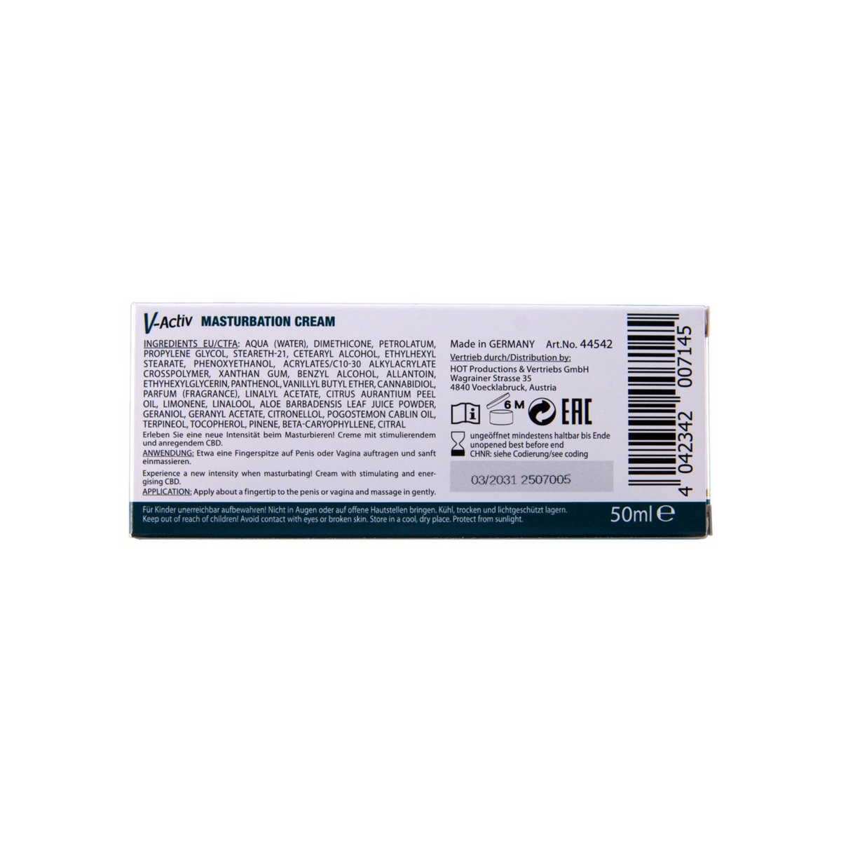 HOT V Activ Unisex Masturbation Cream 1.7 fl.oz