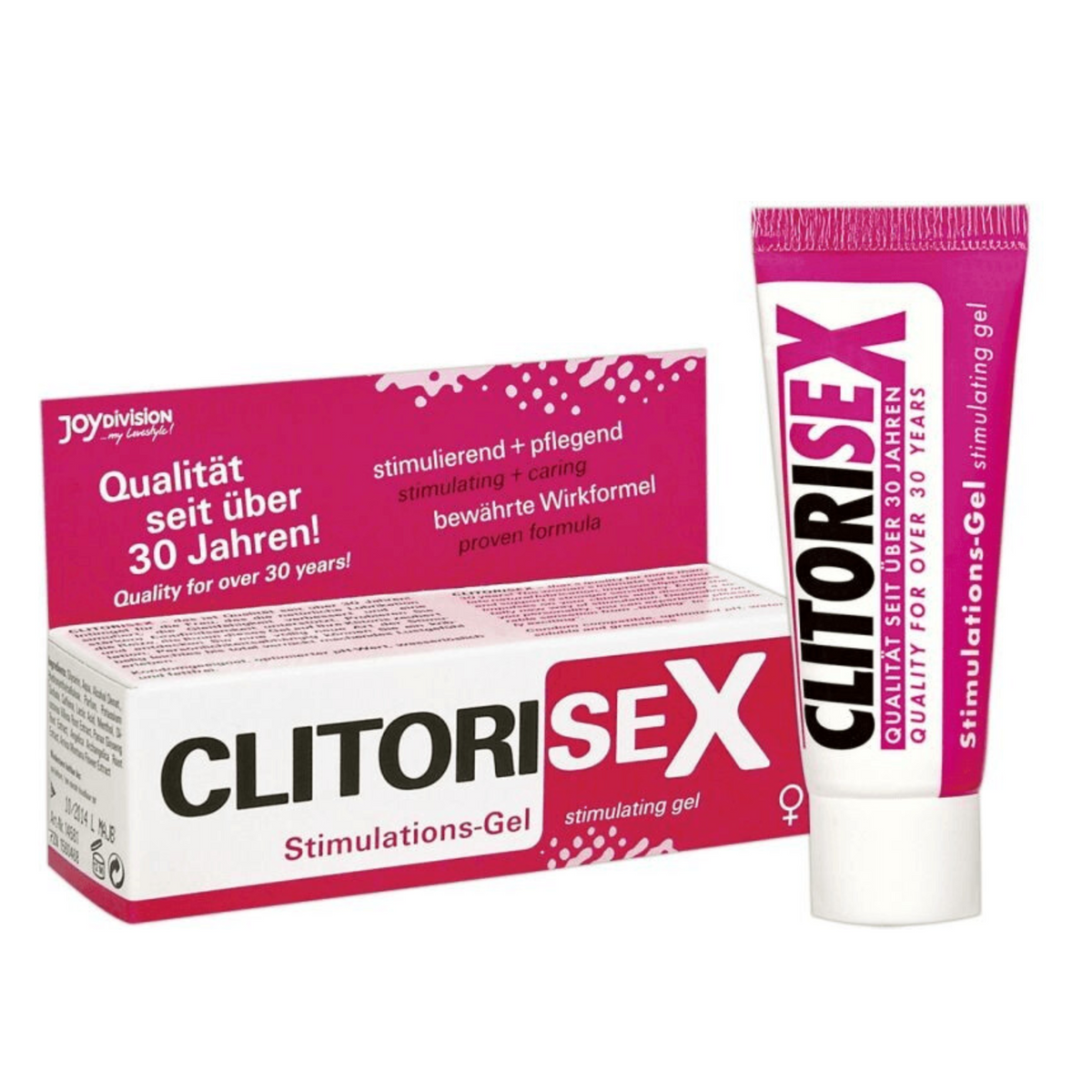 JOYDIVISION Clitorisex Stimulating Gel 1.35 fl.oz tube and box Imagen principal del producto