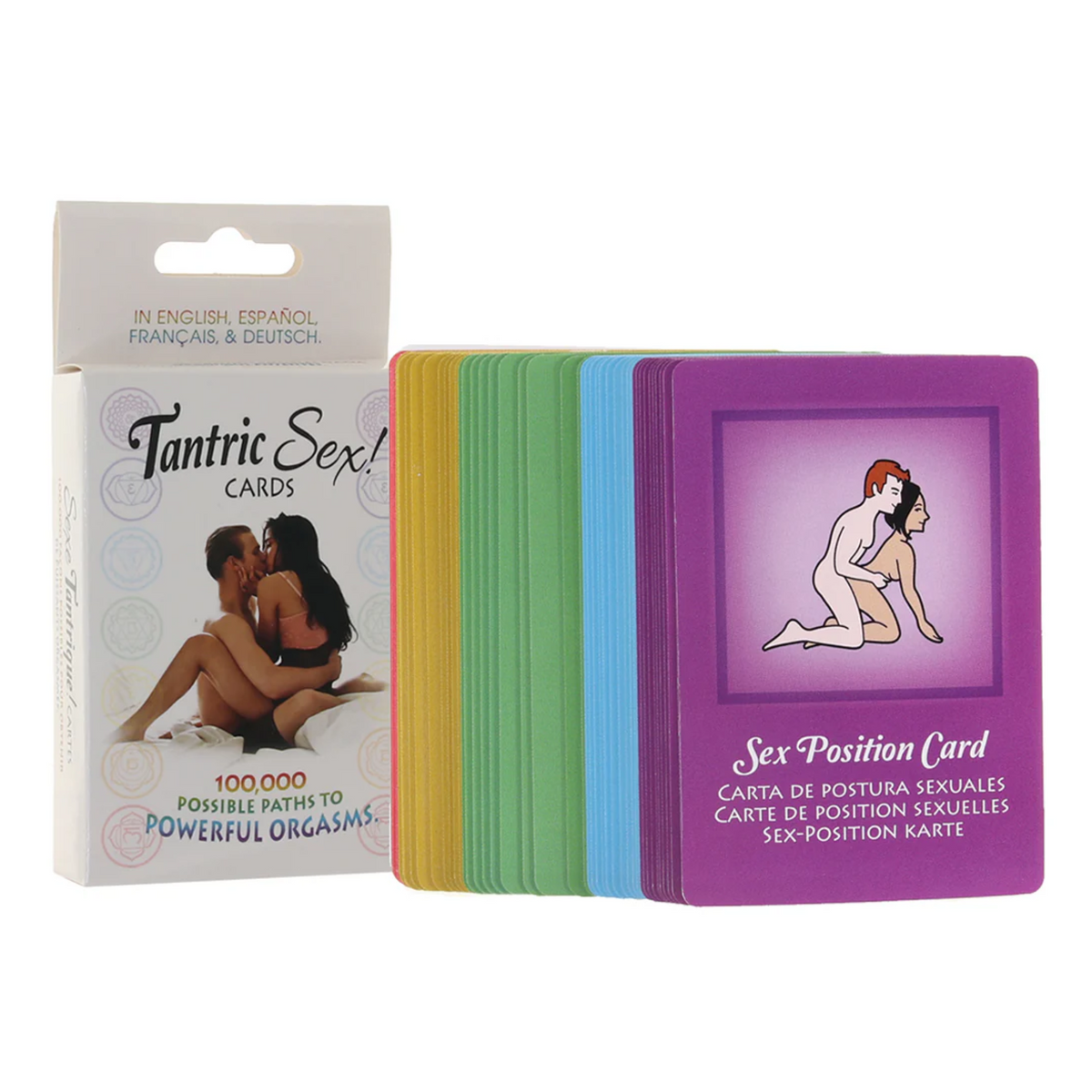 Set of Colourful Tantric Sex Cards with packaging on a white background Imagen principal del producto