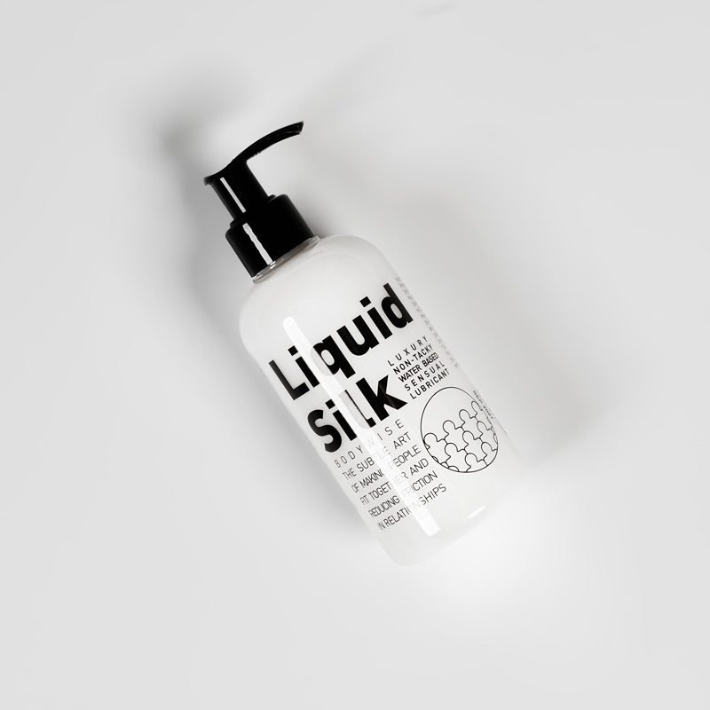 Liquid Silk Bodywise the subtle art of making people fit together and reducing friction in relationships. Luxury non-tacky water-based sensual lubricant.