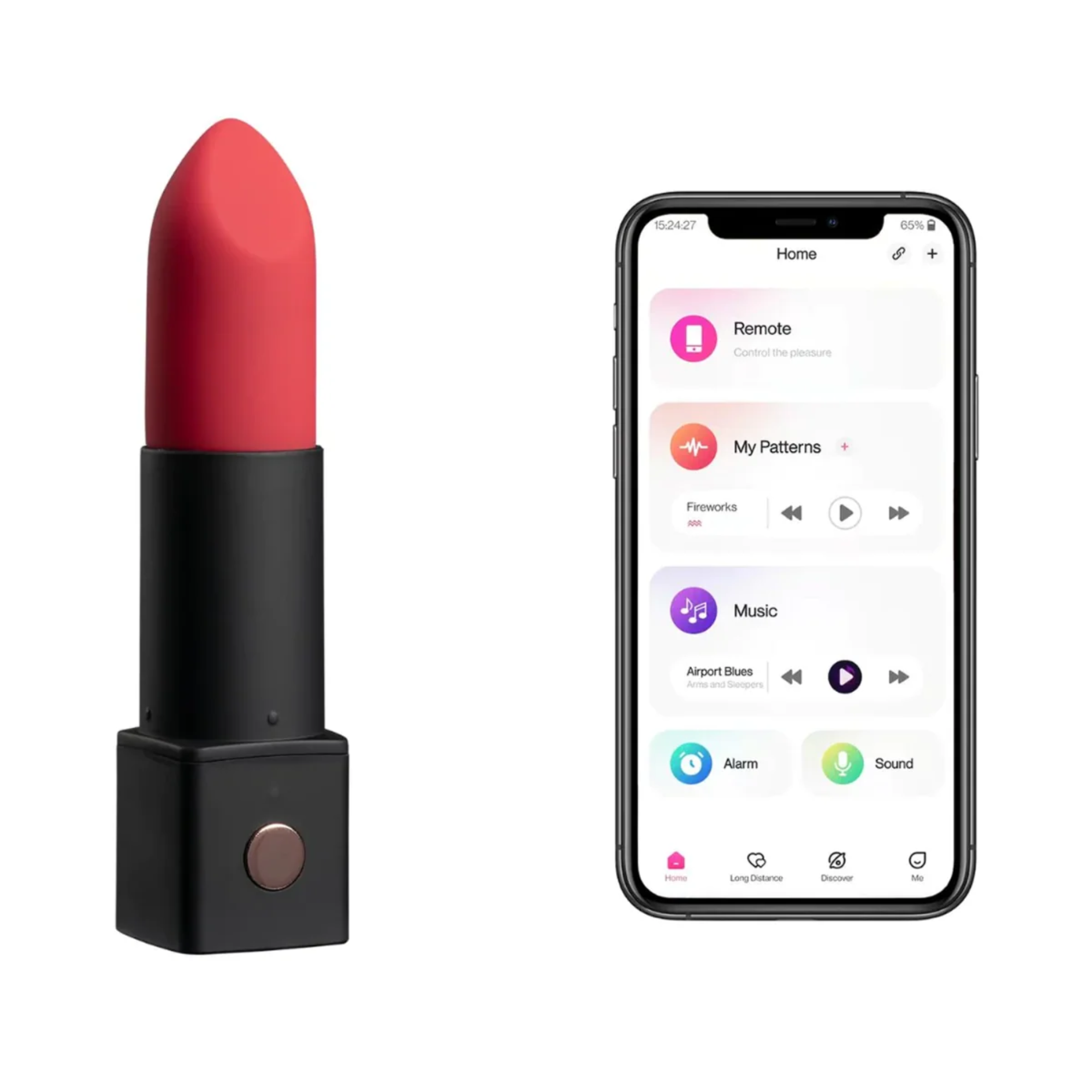 Vibrador de bala con forma de pintalabios secreto con control remoto Lovense Exomoon Imagen secundaria del producto