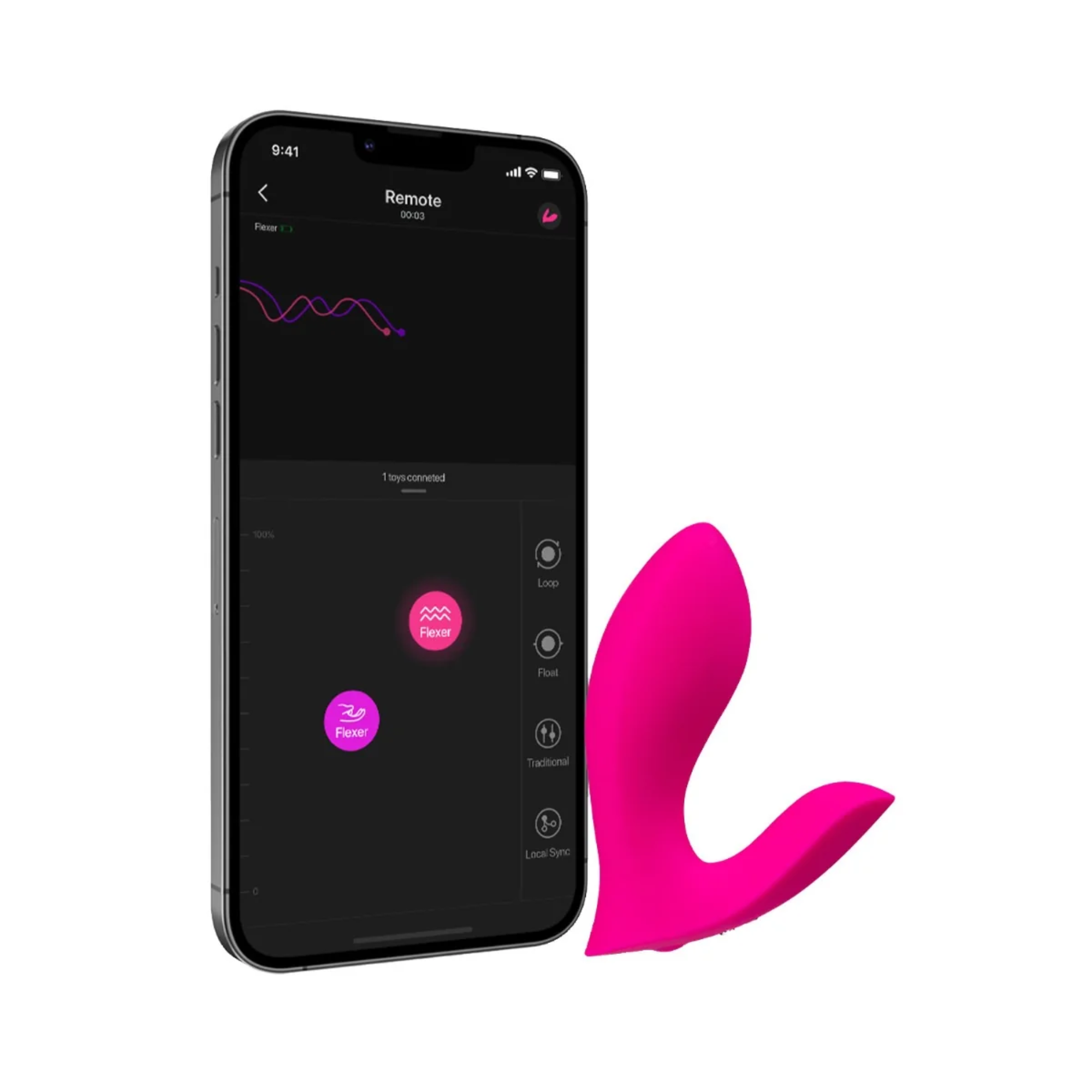 Masajeador de panty vibratorio doble Lovense Flexer con control mediante app Pink Imagen secundaria del producto