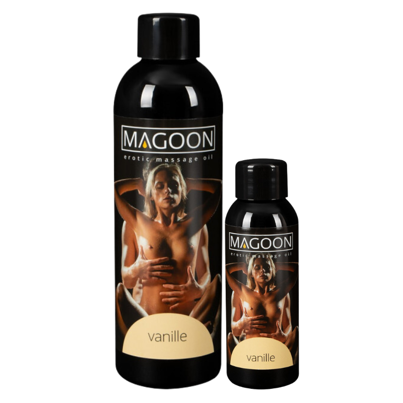 Magoon Erotic Massage Oil Vanille 200ml and 50ml bottles Imagen principal del producto