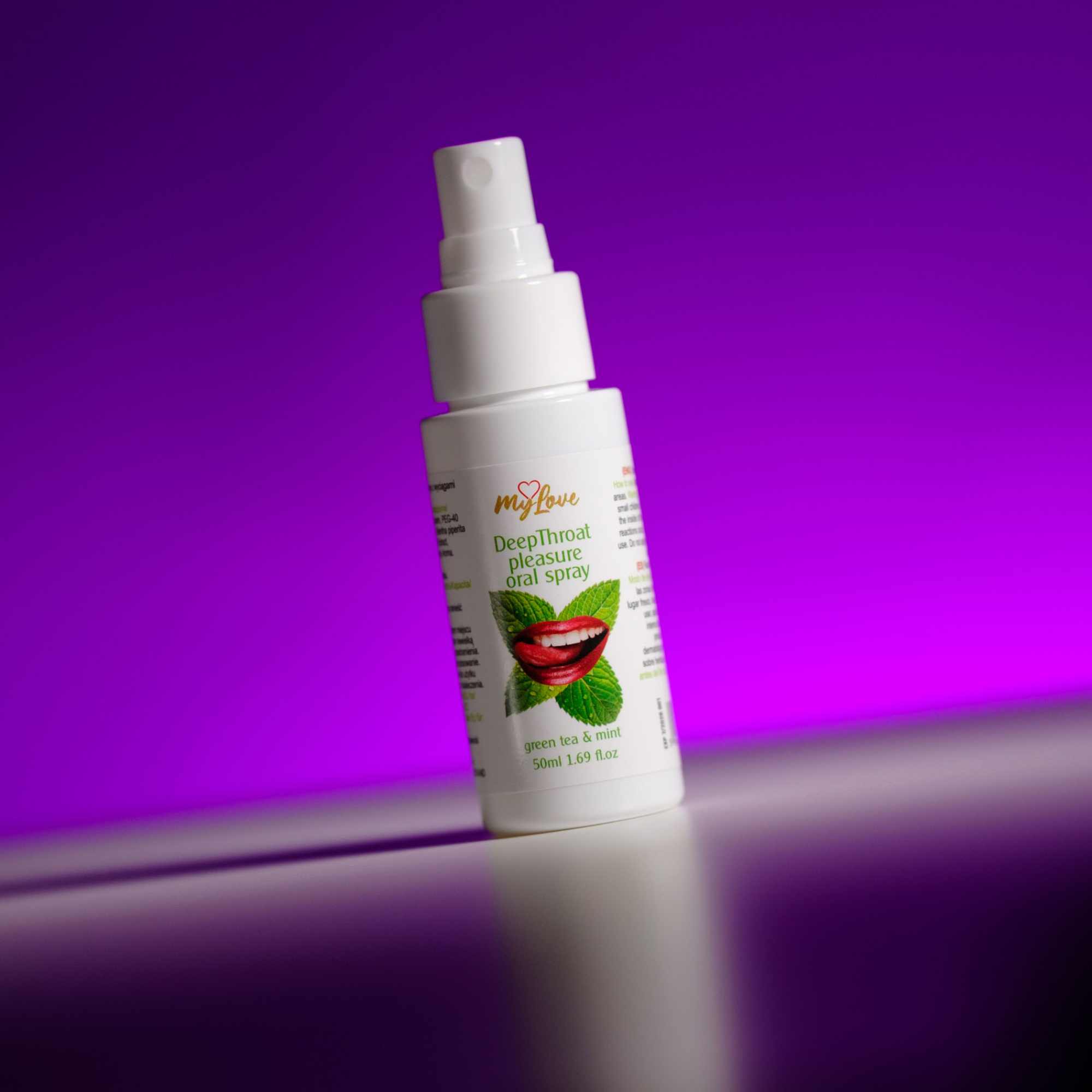 Spray oral de placer para garganta profunda MyLove, té verde y Menta, 50 ml Imagen secundaria del producto