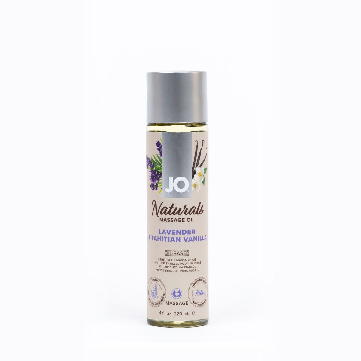 JO Naturals Massage Oil Lavender & Tahitian Vanilla 4 fl.oz Imagen principal del producto