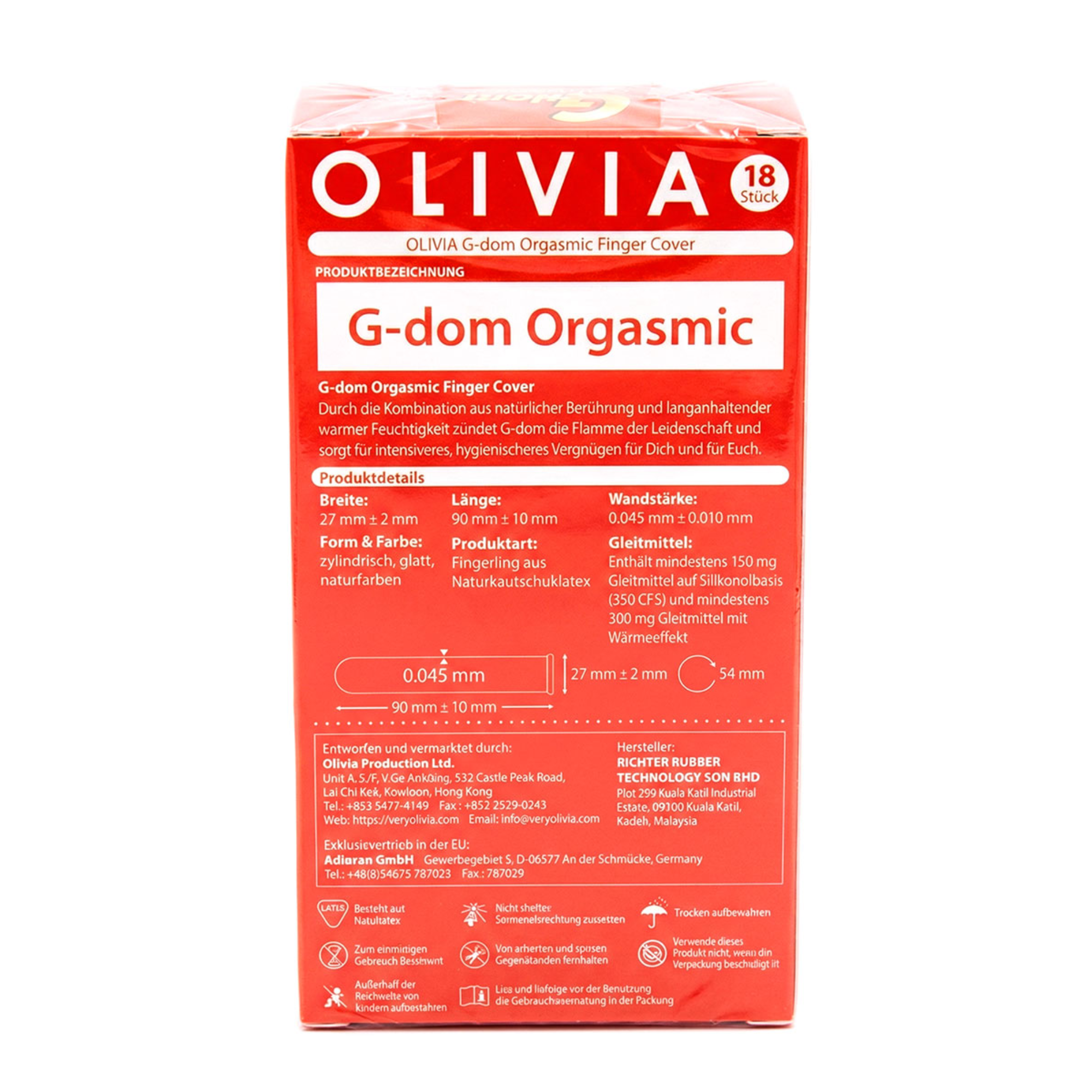 Funda para dedo orgásmica G-Dom de Olivia, Paquete de 18 Imagen secundaria del producto