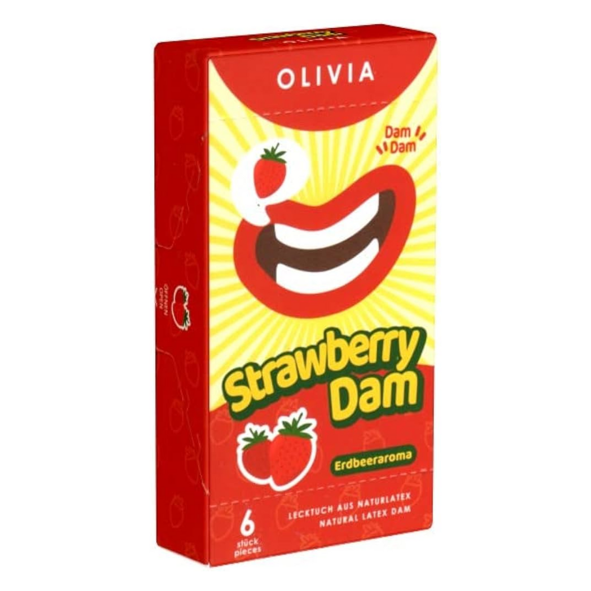 Olivia Strawberry Dams Pack 6 | WorldCondoms