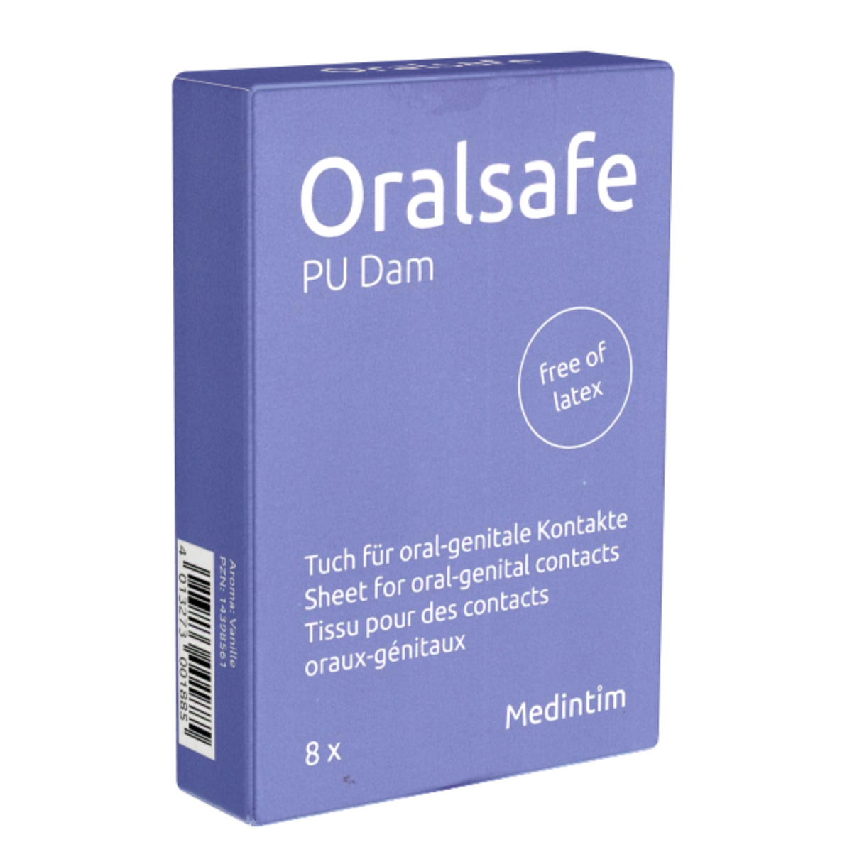 Oral Safe PU Vanilla Dams Pack 8 | WorldCondoms Imagen principal del producto
