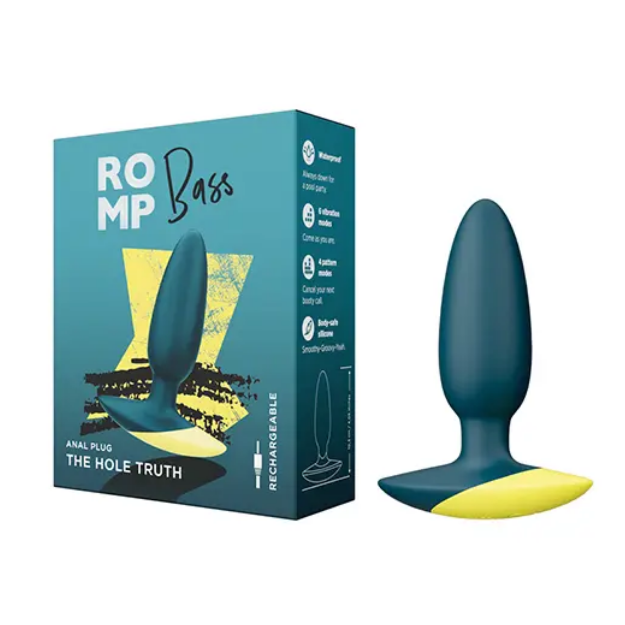Tapón anal vibrador de graves ROMP color turquesa Imagen secundaria del producto