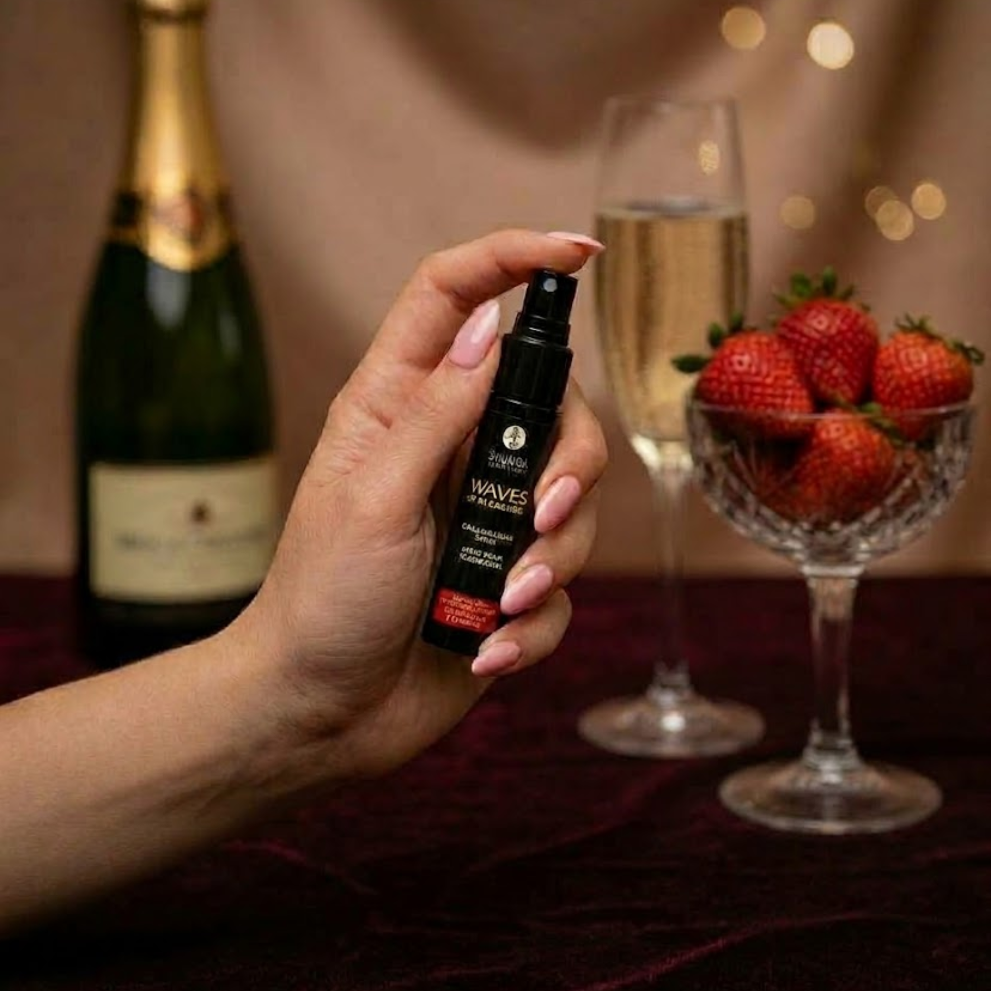 Shunga Olas de Placer Spray de Placer Oral Vino de Fresa Espumoso 0.66 fl oz Imagen secundaria del producto