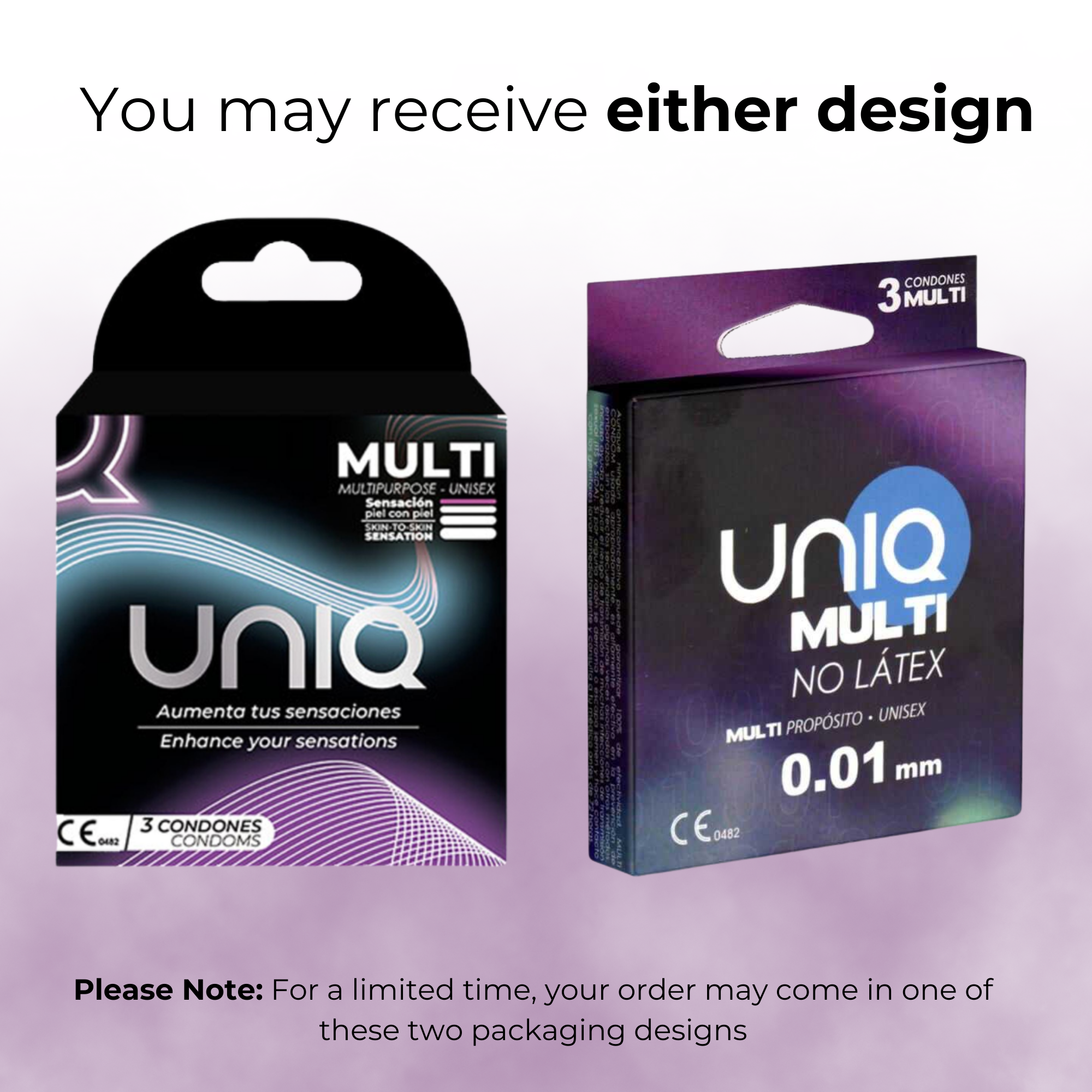 Preservativos Uniq Multi Non Latex 001 Paquete de 3 Imagen secundaria del producto