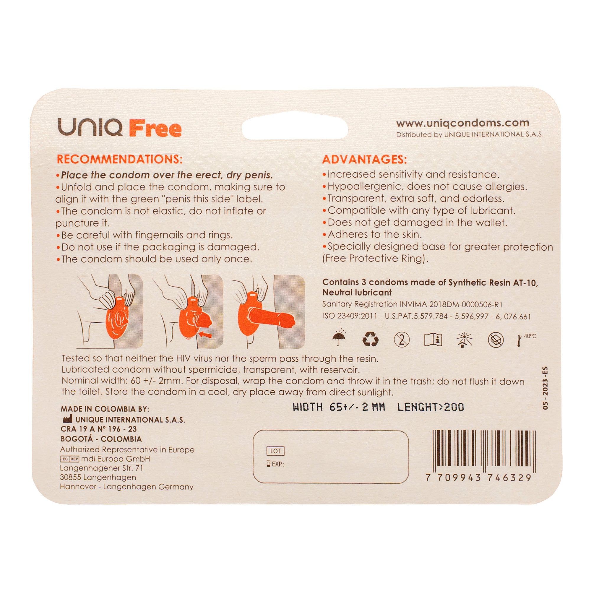Uniq Free XL Caja de 3 Imagen secundaria del producto