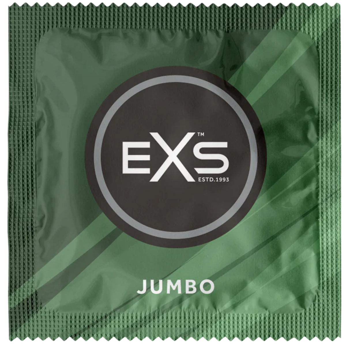 A shot of EXS Jumbo 69mm individual wrapper in a white background. Imagen principal del producto