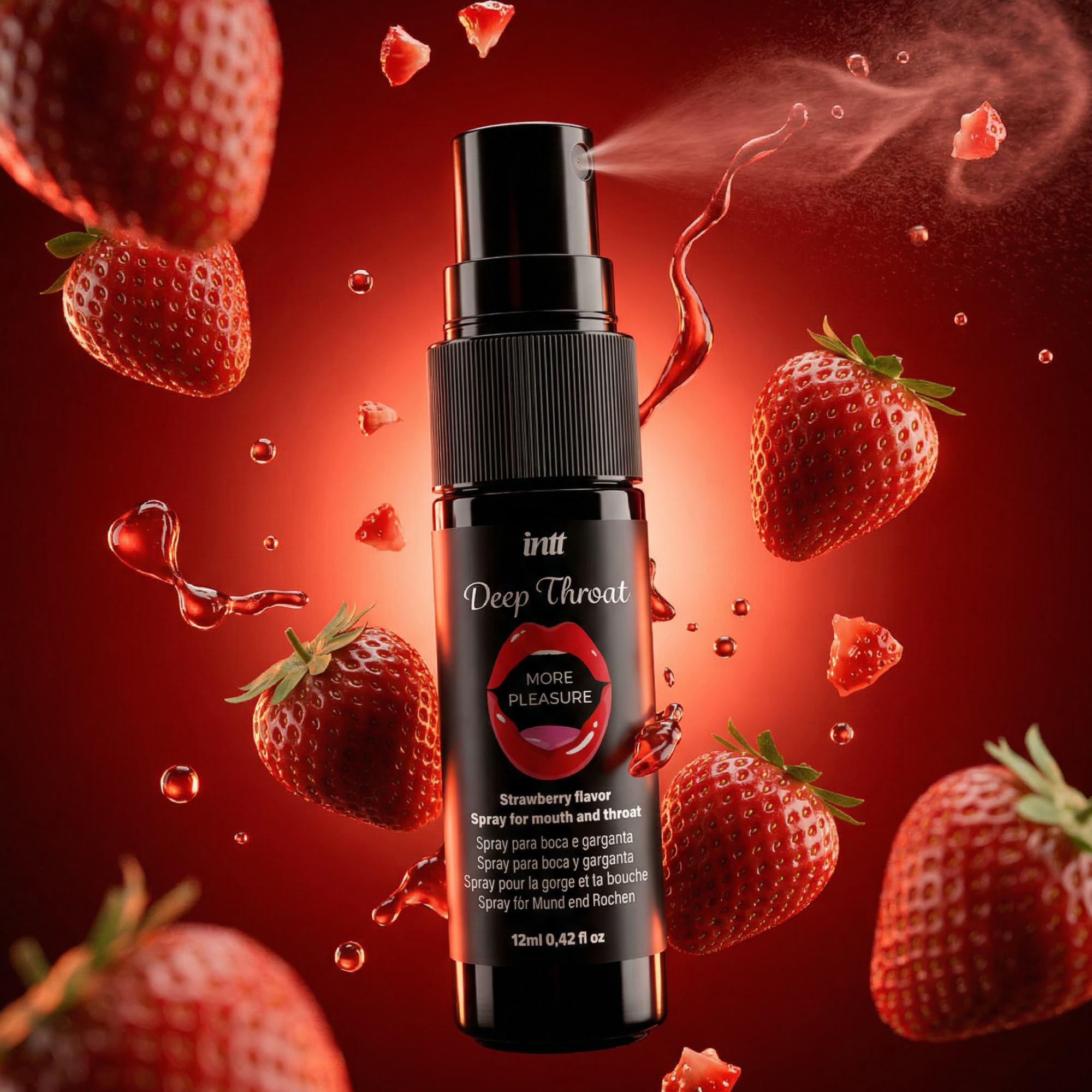 intt Deep Throat Strawberry Oral Spray 0.42 fl oz Imagen secundaria del producto