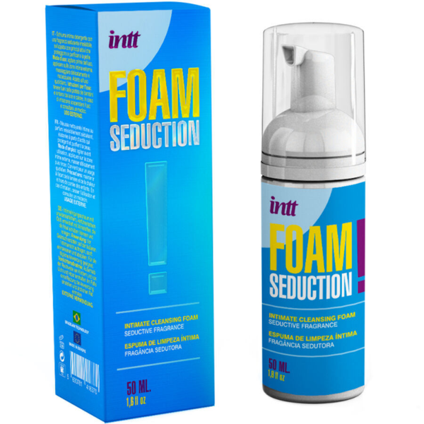 Image showing both the blue intt Foam Seduction Cleansing Foam box and the product bottle side-by-side.