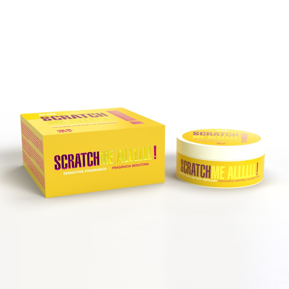 intt Scratch Me All Intimate Zone & Body Exfoliant 3.4 fl.oz and box in a white background. Imagen principal del producto