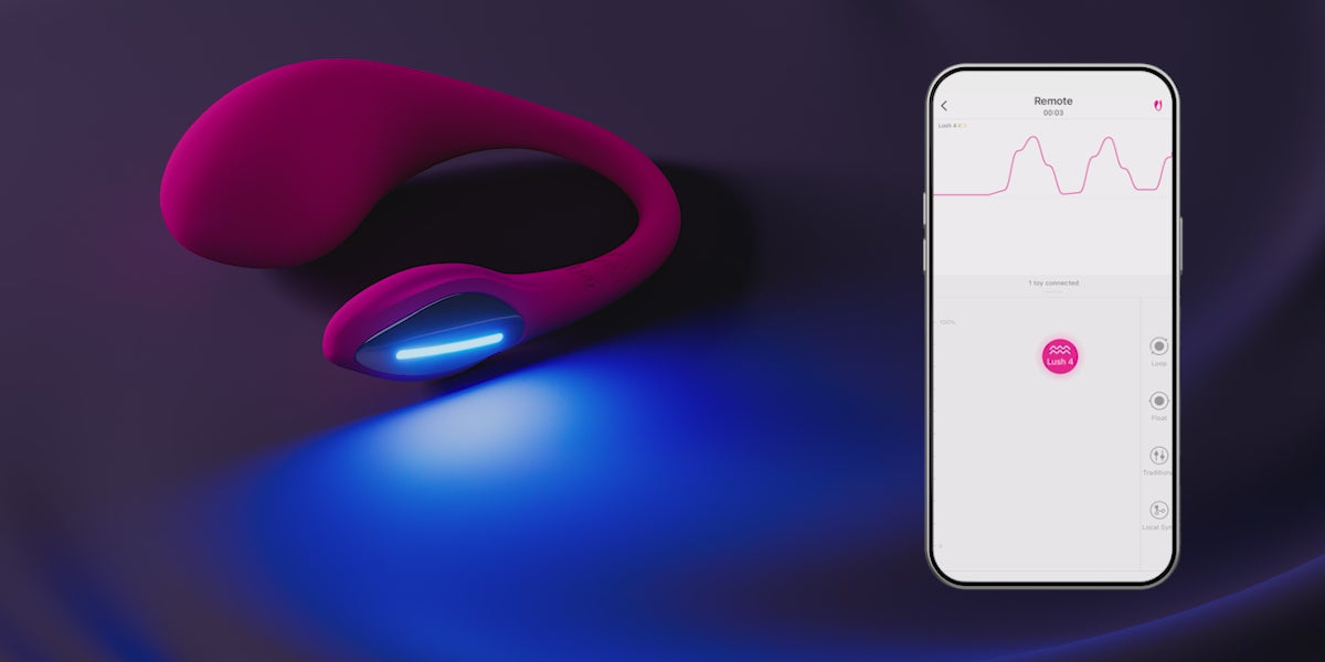 A video of Lovense Lush 4 Bluetooth App-Controlled G-Spot Egg Vibrator app capabilities.