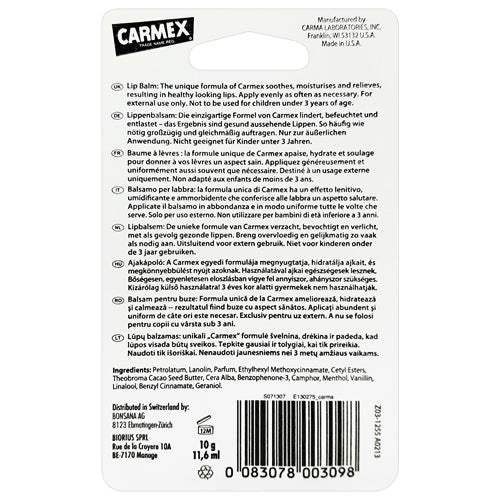 Carmex Tube Cherry 10g back