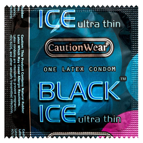 Caution Wear Black Ice Condoms | WorldCondoms Imagen principal del producto