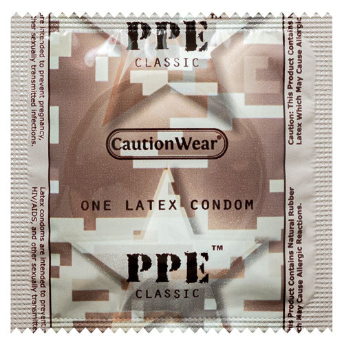 Caution Wear PPE Classic Condoms | WorldCondoms Imagen principal del producto