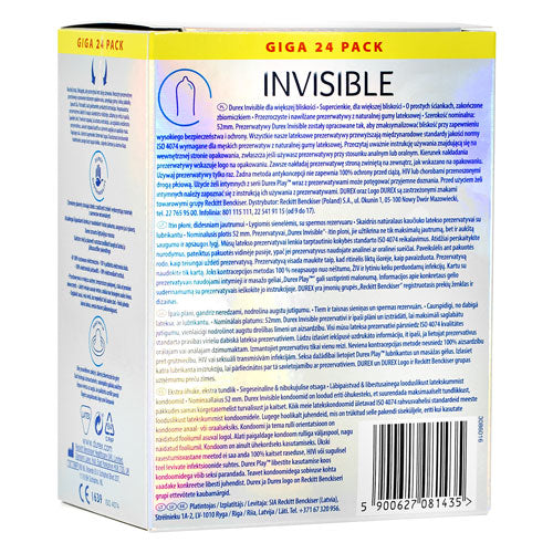 Durex Invisible Sensitive Paquete de 24 Imagen secundaria del producto