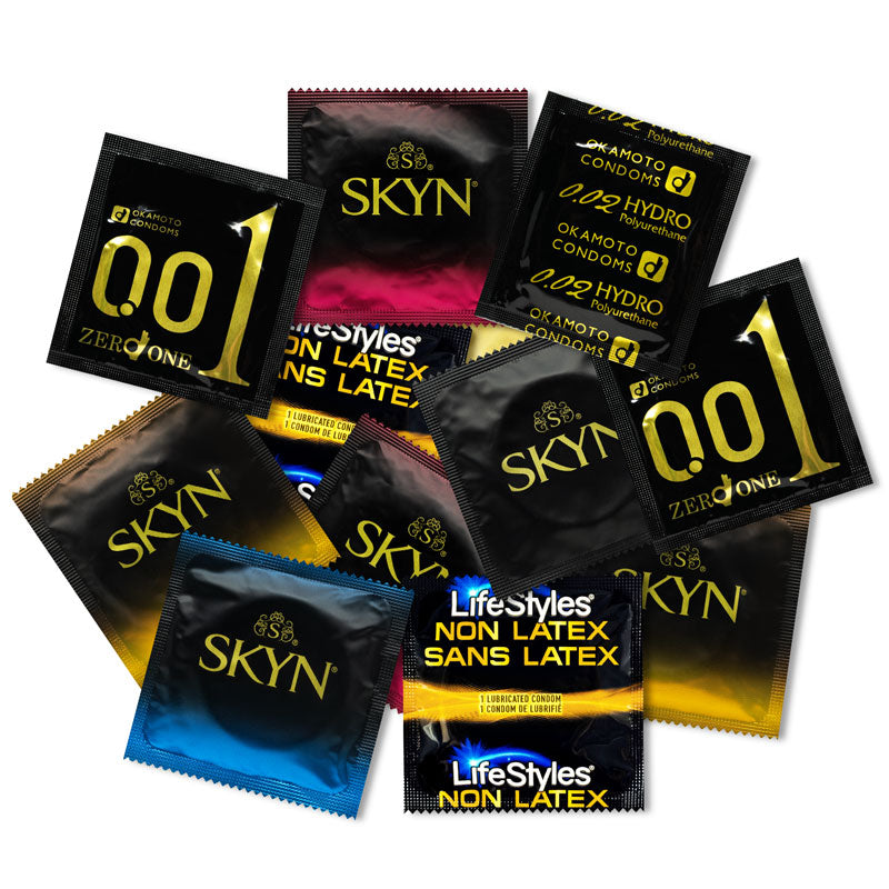 Paquete de muestra de condones sin látex