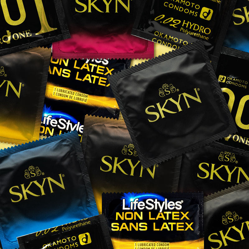 Paquete de muestra de condones sin látex