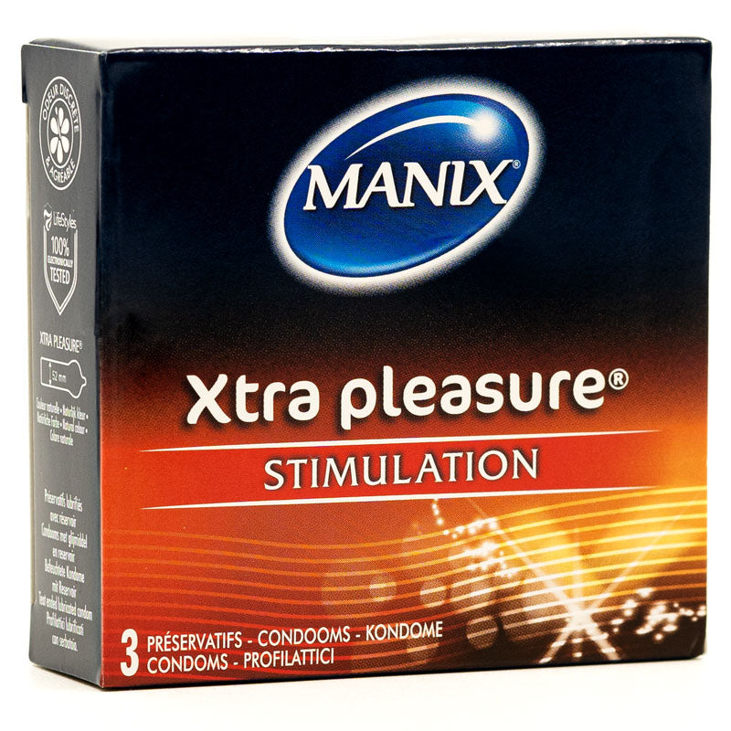 Mates Xtra Pleasure Condoms Box 3 Front | WorldCondoms Imagen principal del producto