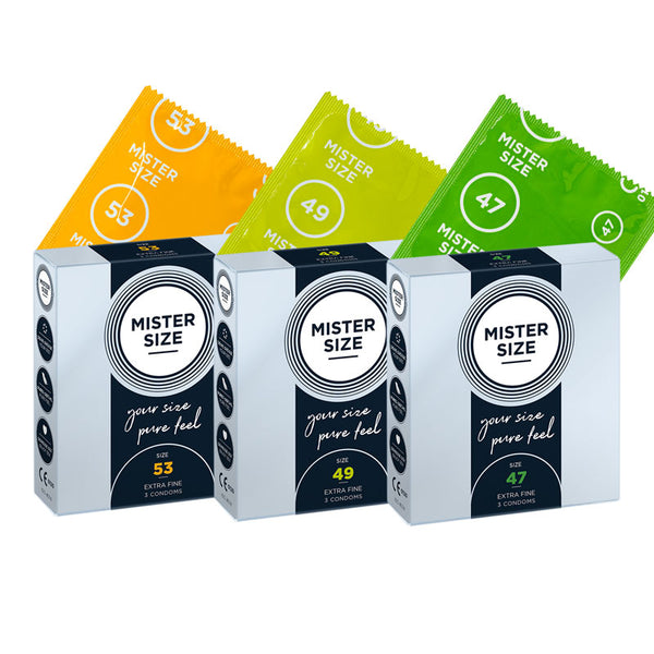 Mister Size Condones ajustados Muestra 3 x Paquete de 3